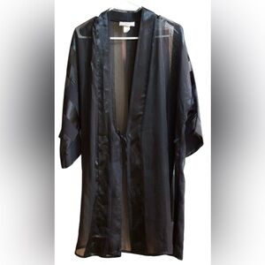 Vintage 90s Black Sheer Robe Goth Lingerie Layer One Size